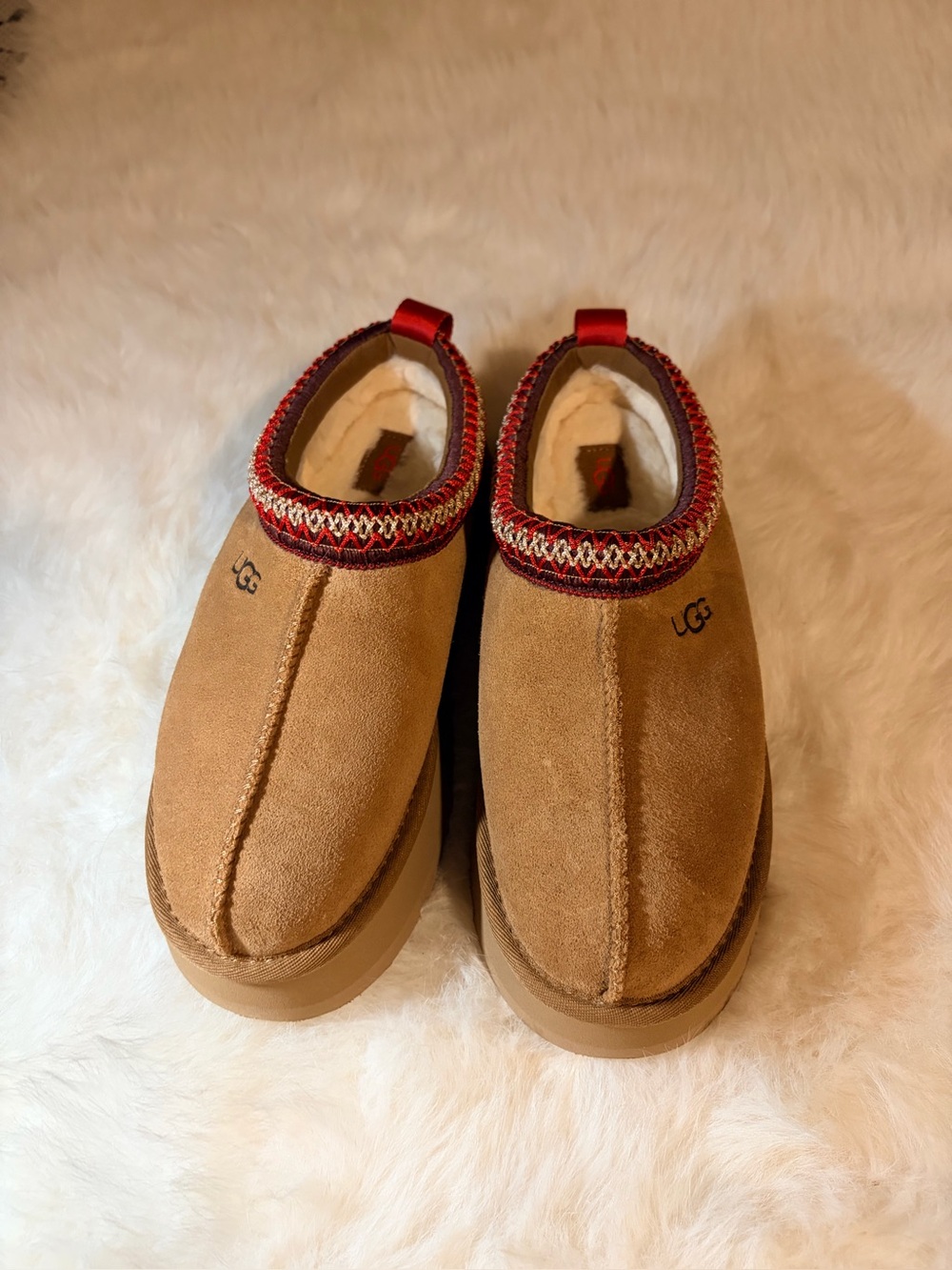 NIB UGG Tazz Platform Clog Slippers - Chestnut